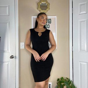 Black Keyhole Midi Dress